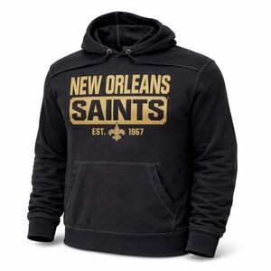 47Brand New Orleans Saints Men's Black Hoodie with Gold Logo size 2XL NWT